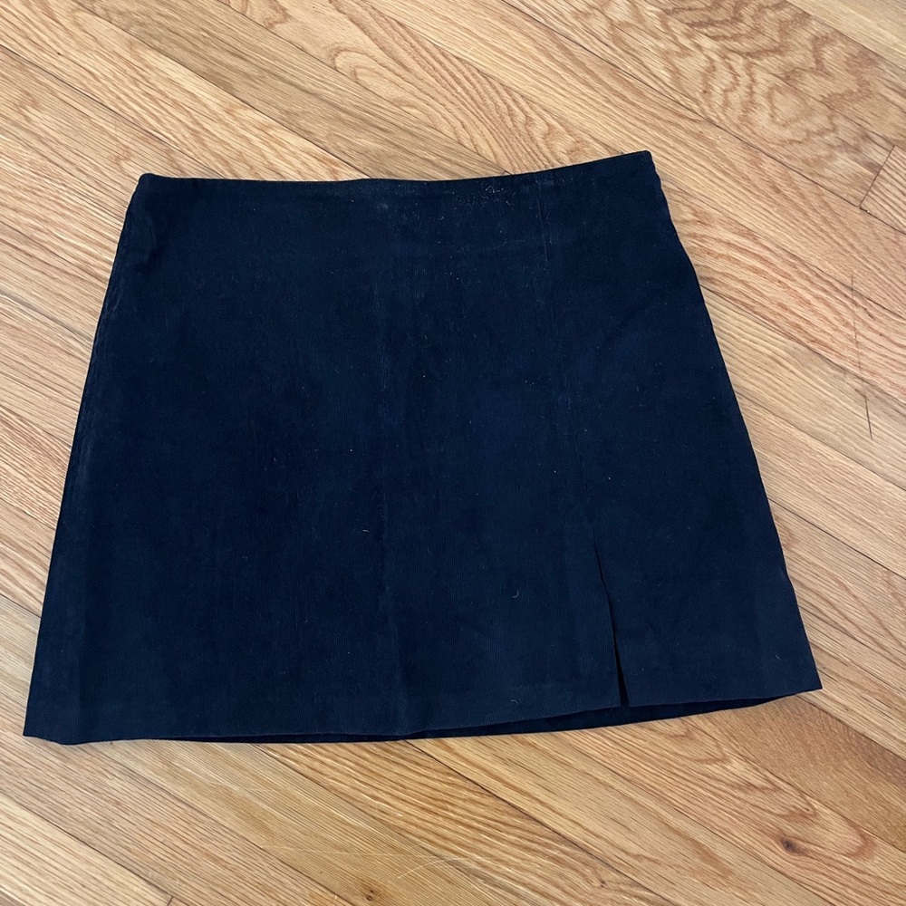Navy Corduroy Mini Skirt